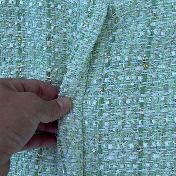 Green Tweed Mini Dress - Picture 3 of 5